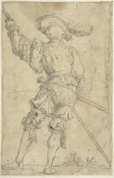 Warrior Seen From the Back, n.d. Creators: Filippo Napoletano, Pellegrino Tibaldi