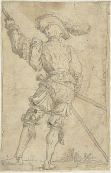 Warrior Seen From the Back, n.d. Creators: Filippo Napoletano, Pellegrino Tibaldi
