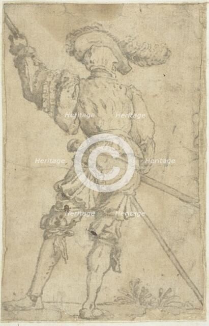 Warrior Seen From the Back, n.d. Creators: Filippo Napoletano, Pellegrino Tibaldi.