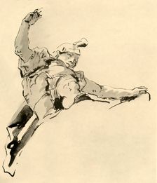 Warrior standing on Clouds mid 18th century, (1928). Artist: Giovanni Battista Tiepolo