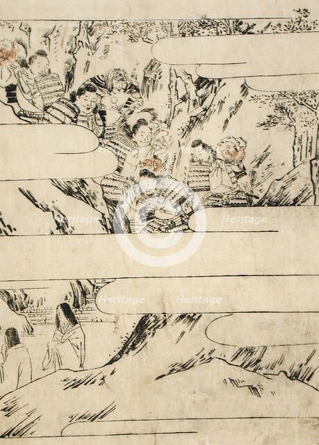 Warriors and Maidens Return from Oeyama, 19th century. Creator: Unknown.