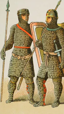 Warriors, Holy Roman Empire, 1000-1100, (1884). Creator: Unknown