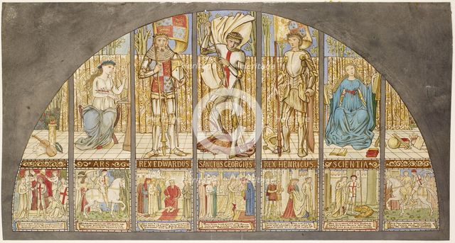 Wars of the Roses - Edward IV, Henry VI, St George with Allegory, 1862-64. Creator: Sir Edward Coley Burne-Jones.