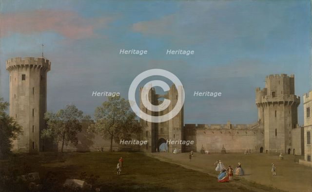 Warwick Castle, East Front from the Courtyard, 1752. Creator: Canaletto.