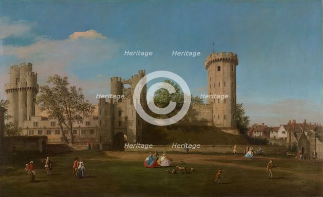 Warwick Castle, East Front from the Outer Court, 1752. Creator: Canaletto.