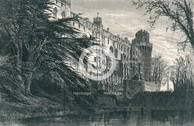 Warwick Castle from the West, c19th century. Artist: Unknown.
