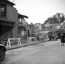 Wartime bomb damage, Highgate Road, Sparkbrook, Birmingham, West Midlands, 29 July 1942. Artist: James Nelson