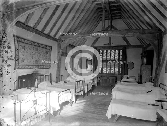 Wartime medical ward at Great Dixter, Northiam, East Sussex, WWI, 1915. Artist: Nathaniel Lloyd