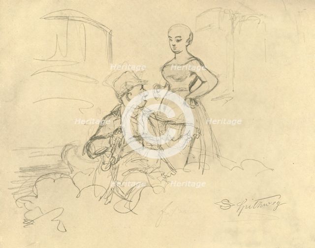 '"Was ist gefälllig?"', mid-late 19th century, (c1924).  Creator: Carl Spitzweg.