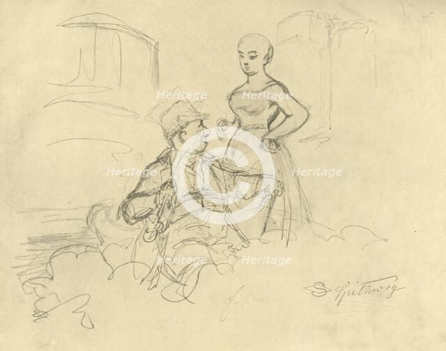 '"Was ist gefälllig?"', mid-late 19th century, (c1924).  Creator: Carl Spitzweg.