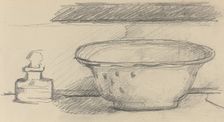 Wash Basin and Scent Bottle [recto], 1877/1881. Creator: Paul Cezanne