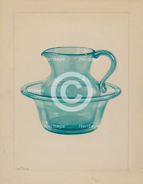 Wash Bowl and Pitcher, c. 1937. Creator: Charles Caseau.