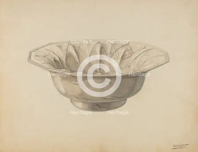 Wash Bowl, c. 1938. Creator: Frank Fumagalli.