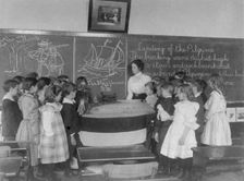 Wash., D.C. public school (1st Division) classroom scene, ca. 1899, (c1899?). Creator: Frances Benjamin Johnston