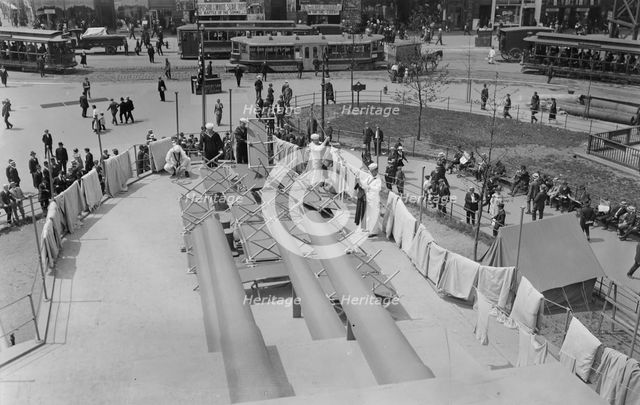 Wash day on U.S.S. Recruit, between c1915 and c1920. Creator: Bain News Service.