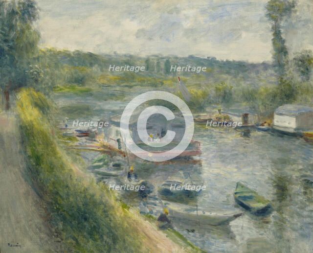 Wash-House Boat At Bas-Meudon, c1874. Creator: Pierre-Auguste Renoir.