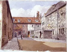 Wash house court, Charterhouse, London, 1884. Artist: John Crowther