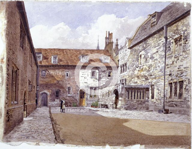 Wash house court, Charterhouse, London, 1884. Artist: John Crowther