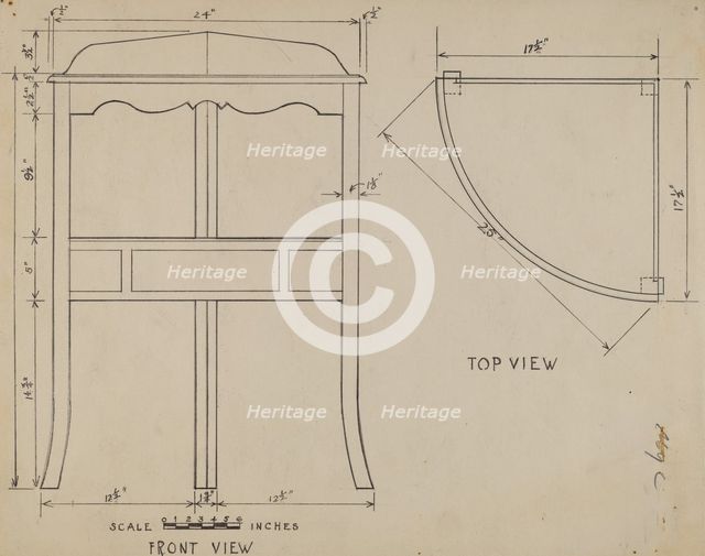 Wash Stand, 1935/1942. Creator: Unknown.