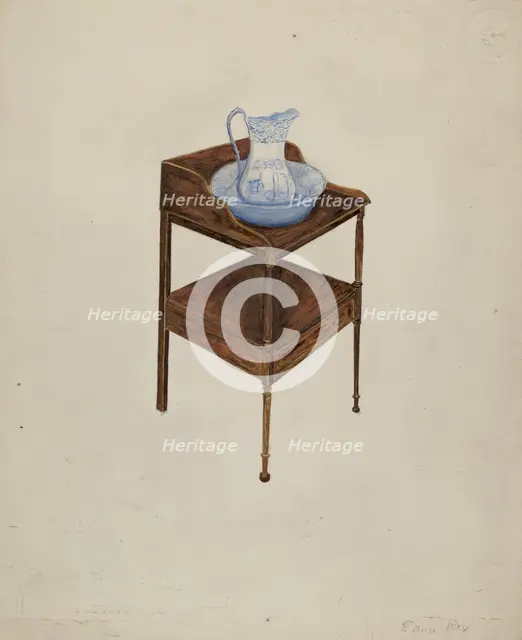 Wash-stand, c. 1937. Creator: Edna C. Rex.