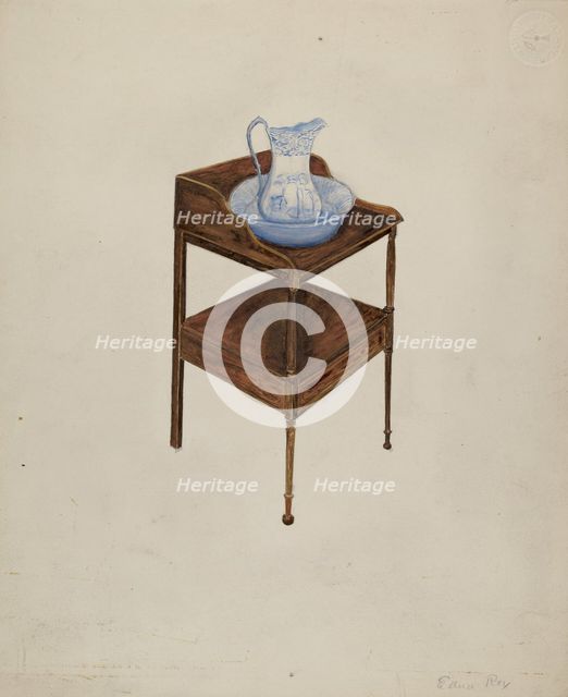 Wash-stand, c. 1937. Creator: Edna C. Rex.