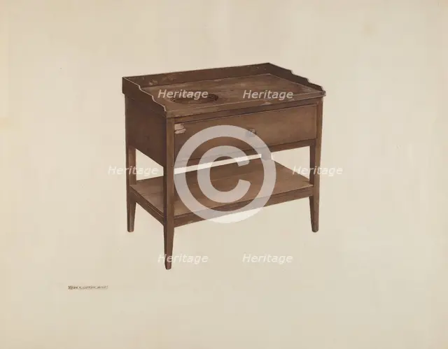 Wash-stand, c. 1940. Creator: Szepessy, Eugene R..