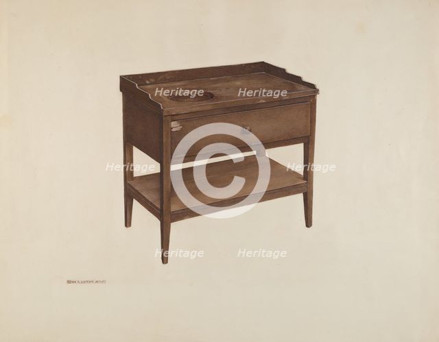 Wash-stand, c. 1940. Creator: Szepessy, Eugene R..