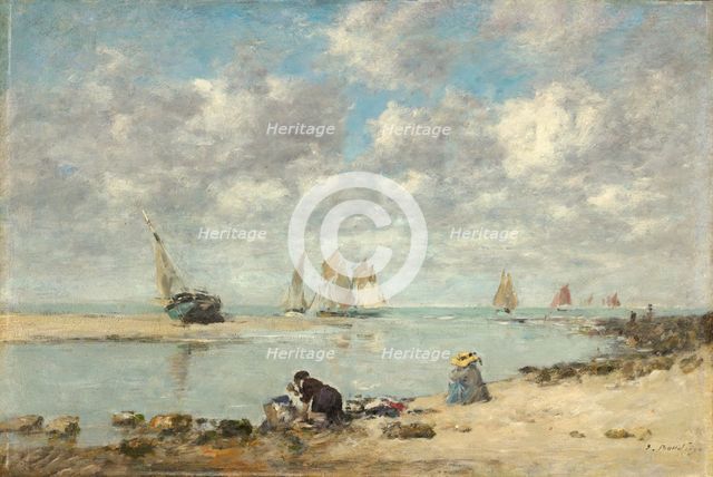 Washerwoman near Trouville, c. 1872/1876. Creator: Eugene Louis Boudin.