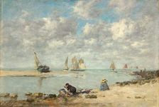 Washerwoman near Trouville, c. 1872/1876. Creator: Eugene Louis Boudin