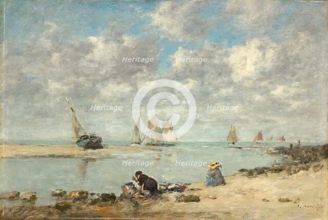 Washerwoman near Trouville, c. 1872/1876. Creator: Eugene Louis Boudin.
