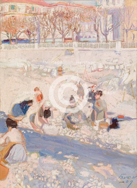 Washerwomen, a Motif from Nice, 1907. Creator: Antti Faven.