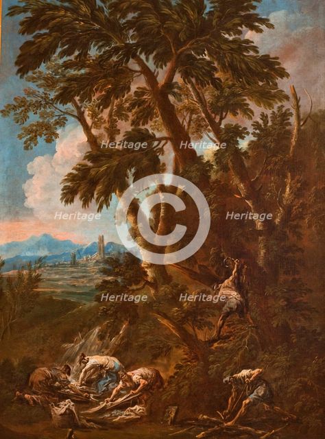 Washerwomen and Woodcutters, between 1712-1715. Creator: Alessandro Magnasco.