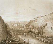 Washerwomen at the Fountain of Arethusa, pub. 1807. Creator: William Wilkins (1778-1839)