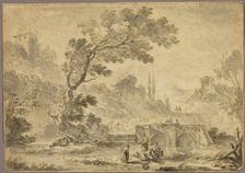Washerwomen by Stream in Italianate Landscape, n.d. Creator: Andrea Locatelli