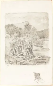 Washerwomen, c.1884-1887. Creator: Félicien Rops