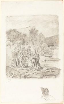Washerwomen, c.1884-1887. Creator: Félicien Rops