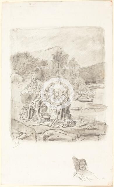 Washerwomen, c.1884-1887. Creator: Félicien Rops.