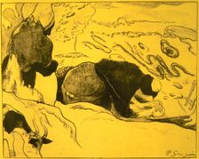 Washerwomen, from the Volpini Suite: Dessins lithographiques, 1889., 1889. Creator: Paul Gauguin