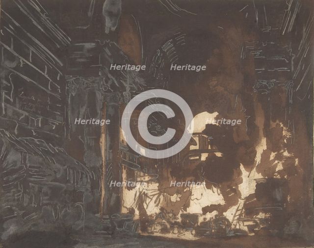 Washerwomen in a Ruined Gallery, ca. 1760. Creator: Hubert Robert.