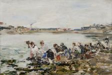 Washerwomen on the banks of the Touques, c1888. Creator: Eugene Louis Boudin