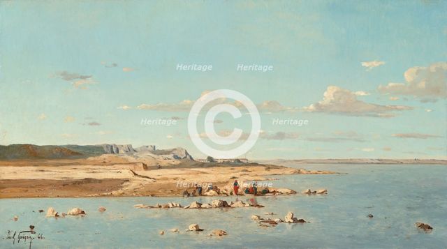 Washerwomen on the Banks of the Durance, 1866. Creator: Paul Guigou.