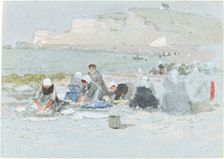 Washerwomen on the Beach at Etretat. Creator: George Henry Boughton