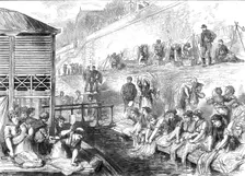 Washerwomen of the banlieue at the Quai de la Conference, Paris, 1871. Creator: Unknown