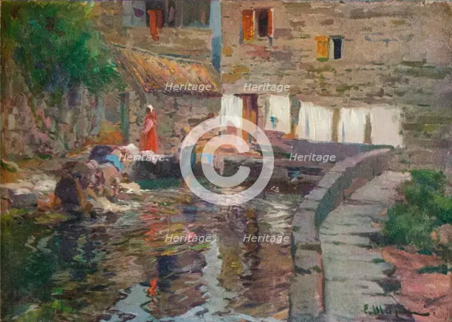'Washerwomen, Pontevedra', c1904. Artist: Eliseo Meifren y Roig.