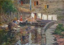 Washerwomen, Pontevedra c1904. Artist: Eliseo Meifren y Roig
