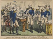 Washington Taking Leave of the Officers of His Army-at Francis's Tavern, Broad Street, New..., 1848. Creator: Nathaniel Currier