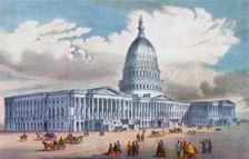 Washington, United States Capitol 19th century.Artist: Currier and Ives