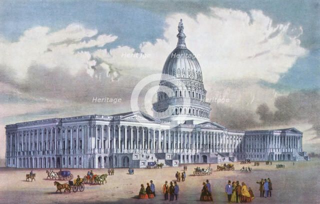 'Washington, United States Capitol', 19th century.Artist: Currier and Ives