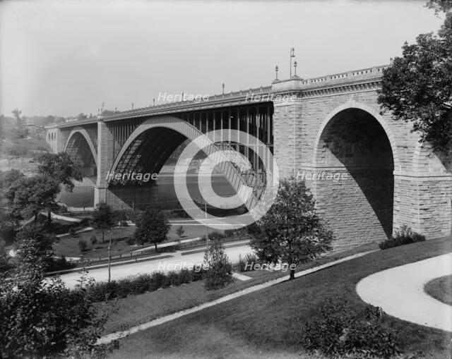 Washington Bridge from east end, New York, c1901. Creator: Unknown.