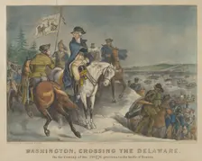 Washington, Crossing the Delaware-On the Evening of Dec. 25th 1776, previous to the Battle..., 1876. Creators: Nathaniel Currier, James Merritt Ives, Currier and Ives